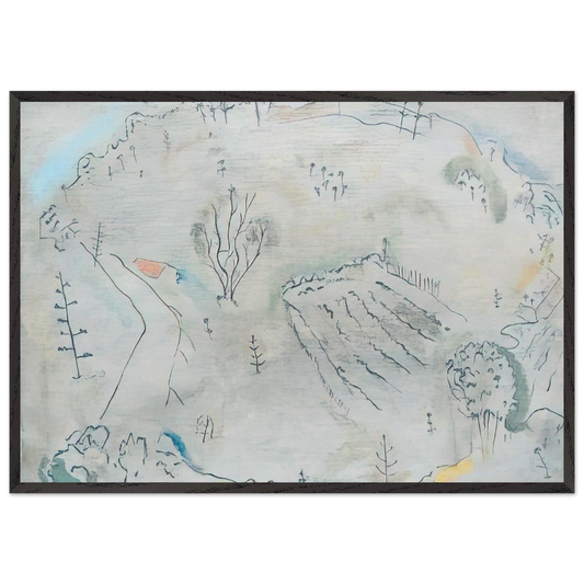 Composition a la carte de France - 1931 - John Ferren 70x100 cm / 28x40 inches Framed Art Print – Black Wooden Frame