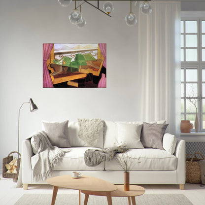 OPEN WINDOW WITH HILLS 1923 - Juan Gris Brushed Aluminum Print - 70x100 cm / 28x40 inches | Juan Gris Aluminum Print | Juan Gris Prints
