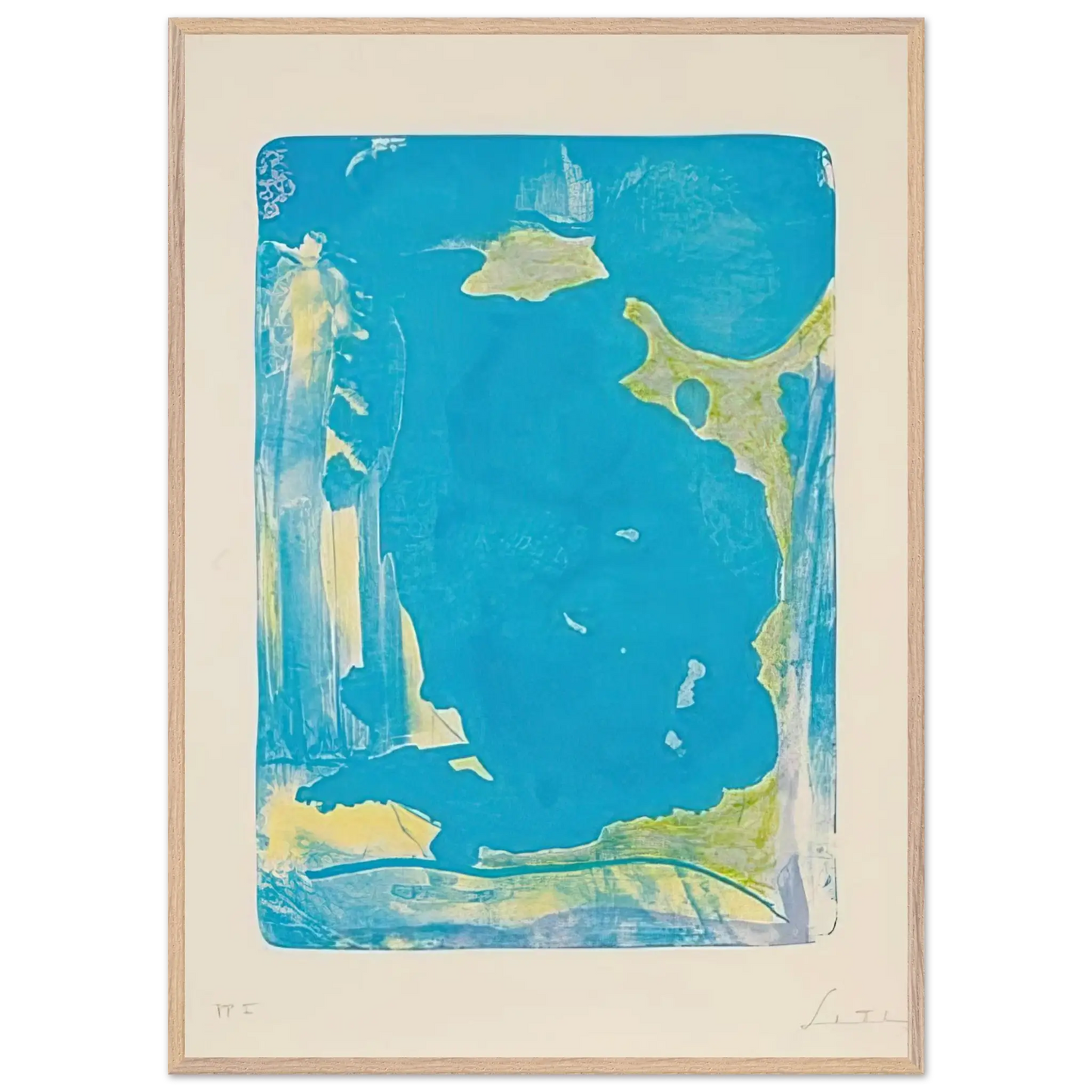 Helen Frankenthaler - Reflections IV - 1995 Wall art - 13x18 cm / 5x7 Inches - Premium Wooden Framed Poster With Fine Art Paper - Wood frame