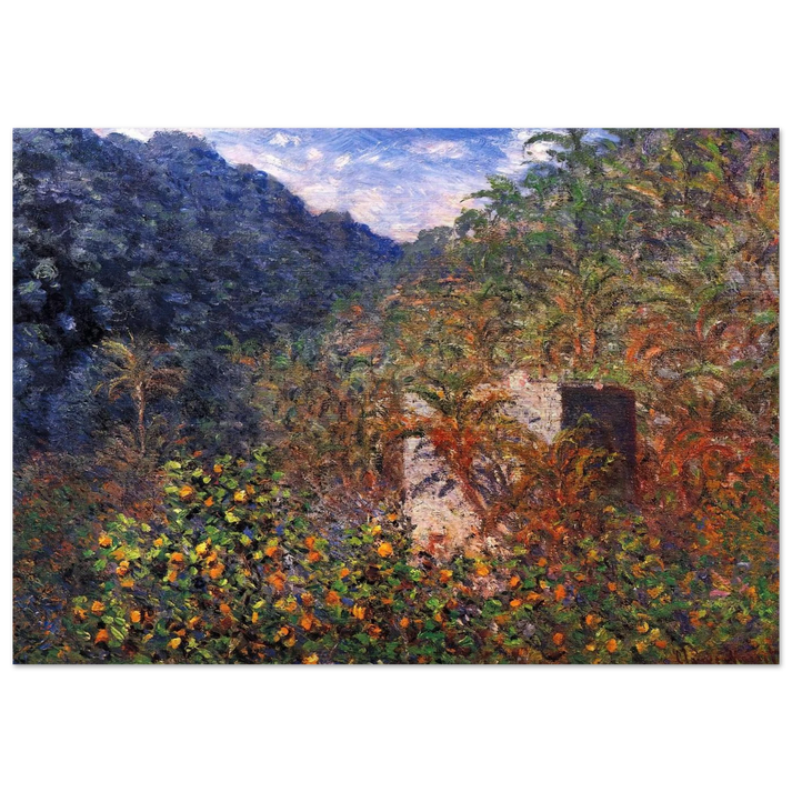 The Valley of Sasso, Blue Effect - claude monet Brushed Aluminum Print - 70x100 cm / 28x40 inches | claude monet Aluminum Print | claude monet Prints