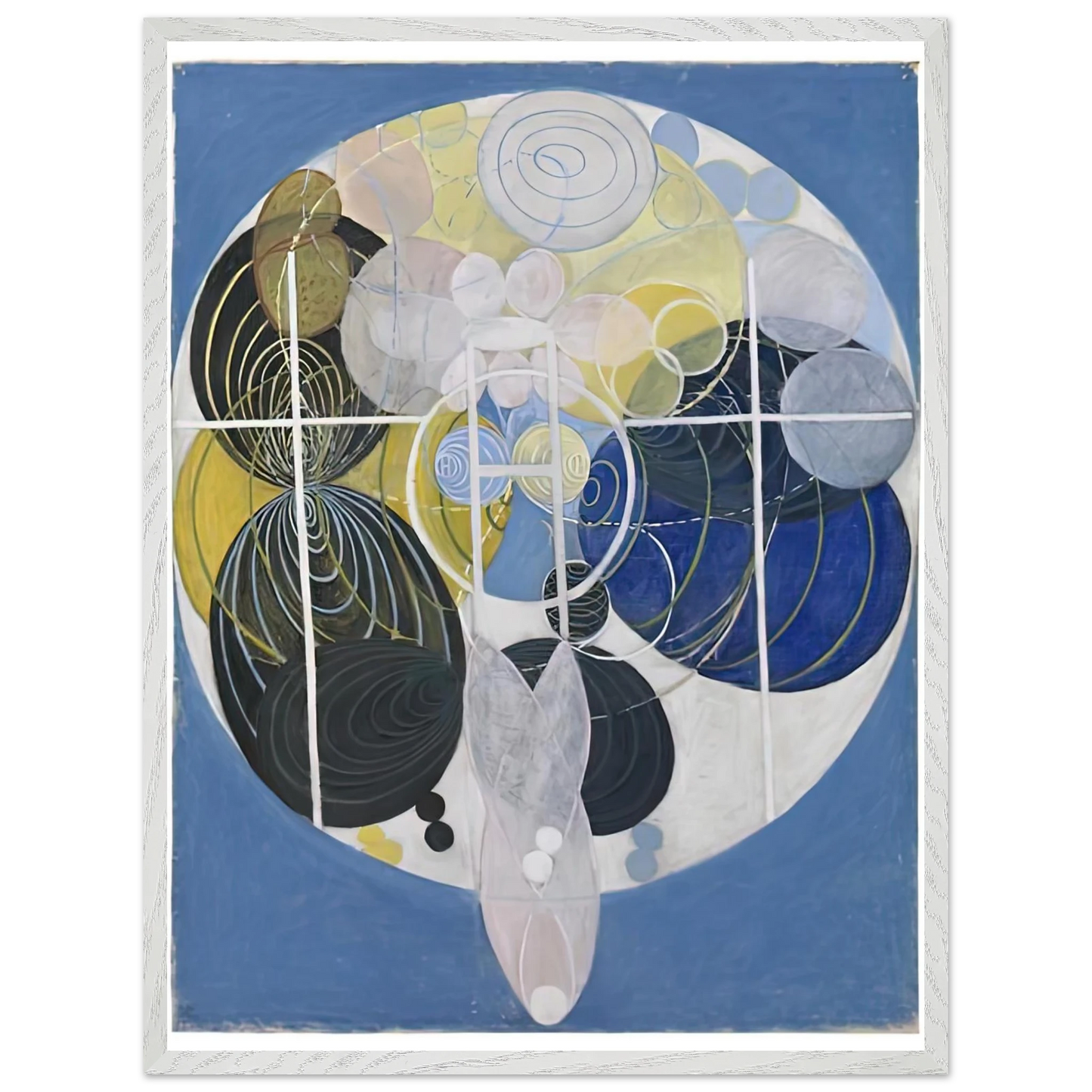 Hilma af Klint - THE LARGE FIGURE PAINTINGS NR 5 1907 Wall art - 50x70 cm / 20x28 inches - Premium Wooden Framed Poster With Fine Art Paper-canvas - White frame