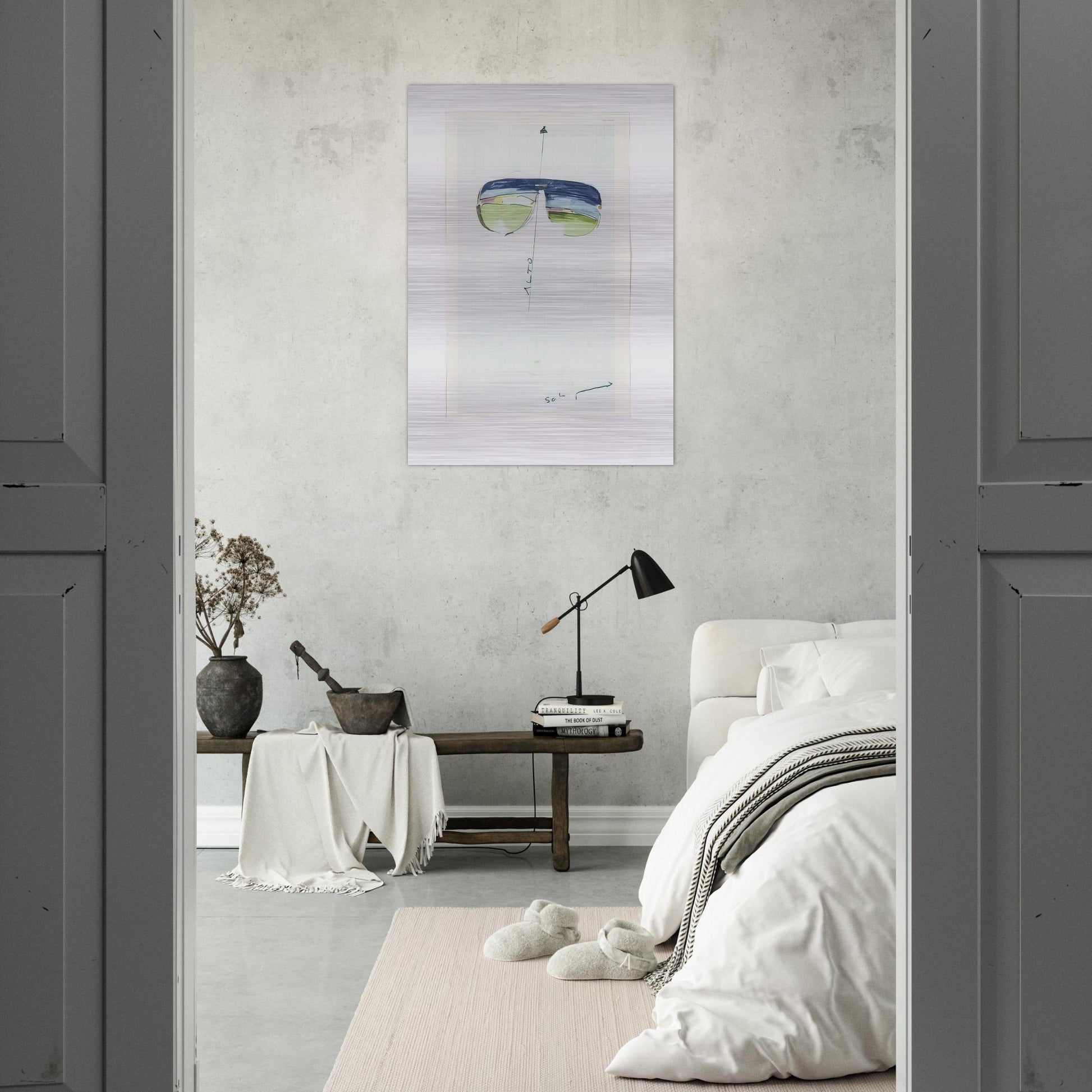 Untitled Glasses - 1973 - Mario Schifano Brushed Aluminum Print - 70x100 cm / 28x40 inches | Mario Schifano Aluminum Print | Mario Schifano Prints