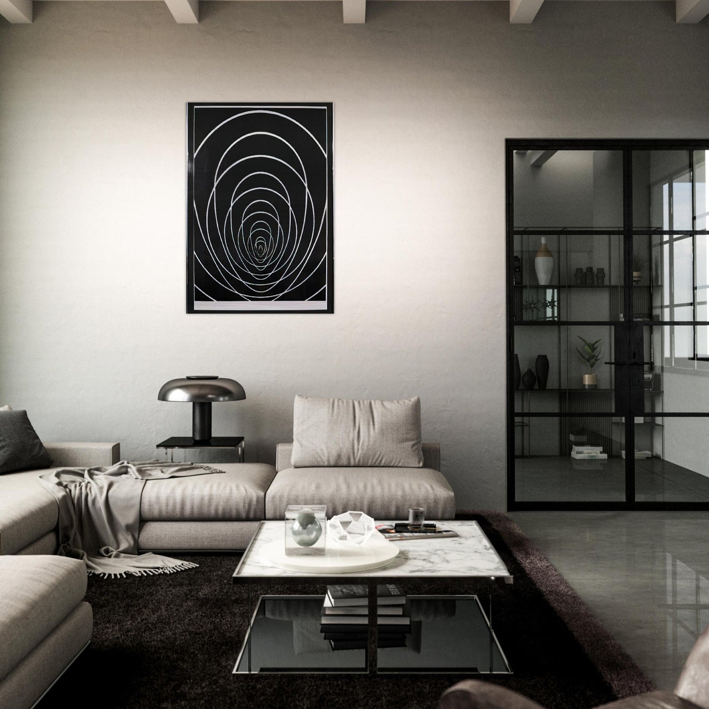 Concentric Space - 1969 - Clarence Holbrook Carter Brushed Aluminum Print - 70x100 cm / 28x40 inches | Clarence Holbrook Carter Aluminum Print | Clarence Holbrook Carter Prints