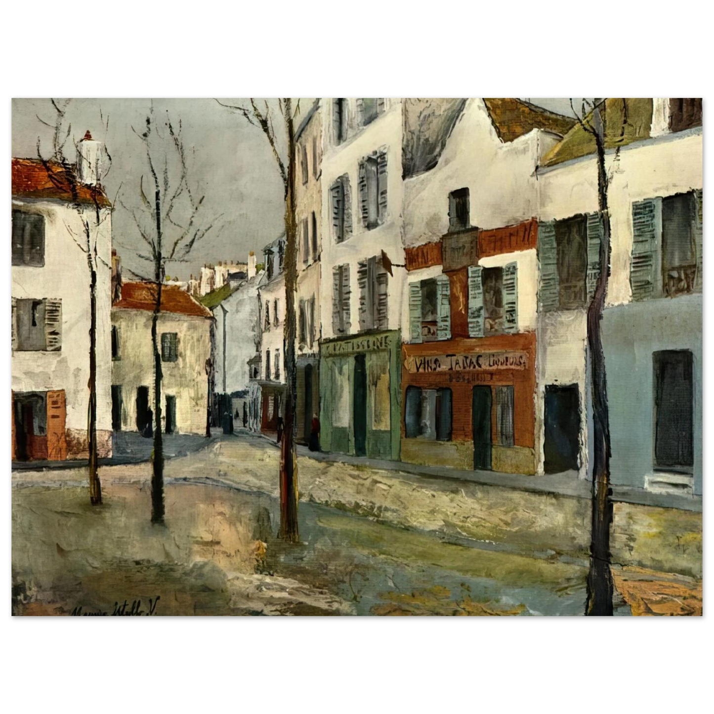 Maurice Utrillo - SQUARE TERTRE ON MONTMARTRE 2  75x100 cm / 30x40inches Fine Art Poster