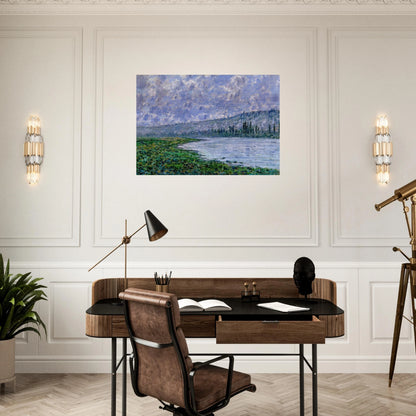 The Seine and the Chaantemesle - claude monet Brushed Aluminum Print - 70x100 cm / 28x40 inches | claude monet Aluminum Print | claude monet Prints