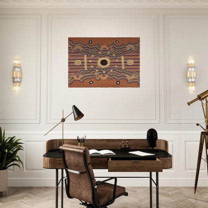 Untitled - 1990 - Clifford Possum Tjapaltjarri Brushed Aluminum Print - 70x100 cm / 28x40 inches | Clifford Possum Tjapaltjarri Aluminum Print | Clifford Possum Tjapaltjarri Prints