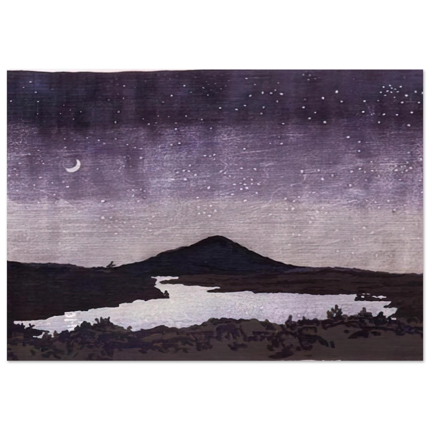Night Scene - 1982 - Neil Welliver Brushed Aluminum Print - 70x100 cm / 28x40 inches | Neil Welliver Aluminum Print | Neil Welliver Prints