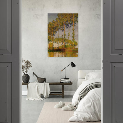 Poplars, Row in Autumn - claude monet Brushed Aluminum Print - 70x100 cm / 28x40 inches | claude monet Aluminum Print | claude monet Prints