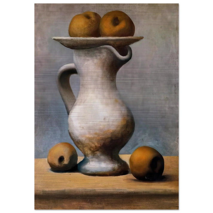 Still life with pitcher and apples - Pablo Picasso Brushed Aluminum Print - 70x100 cm / 28x40 inches | Pablo Picasso Aluminum Print | Pablo Picasso Prints