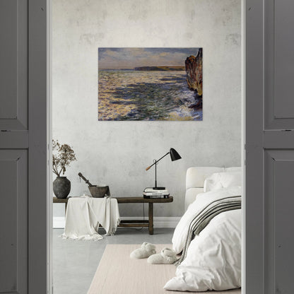 Waves and Rocks at Pourville - claude monet Brushed Aluminum Print - 70x100 cm / 28x40 inches | claude monet Aluminum Print | claude monet Prints