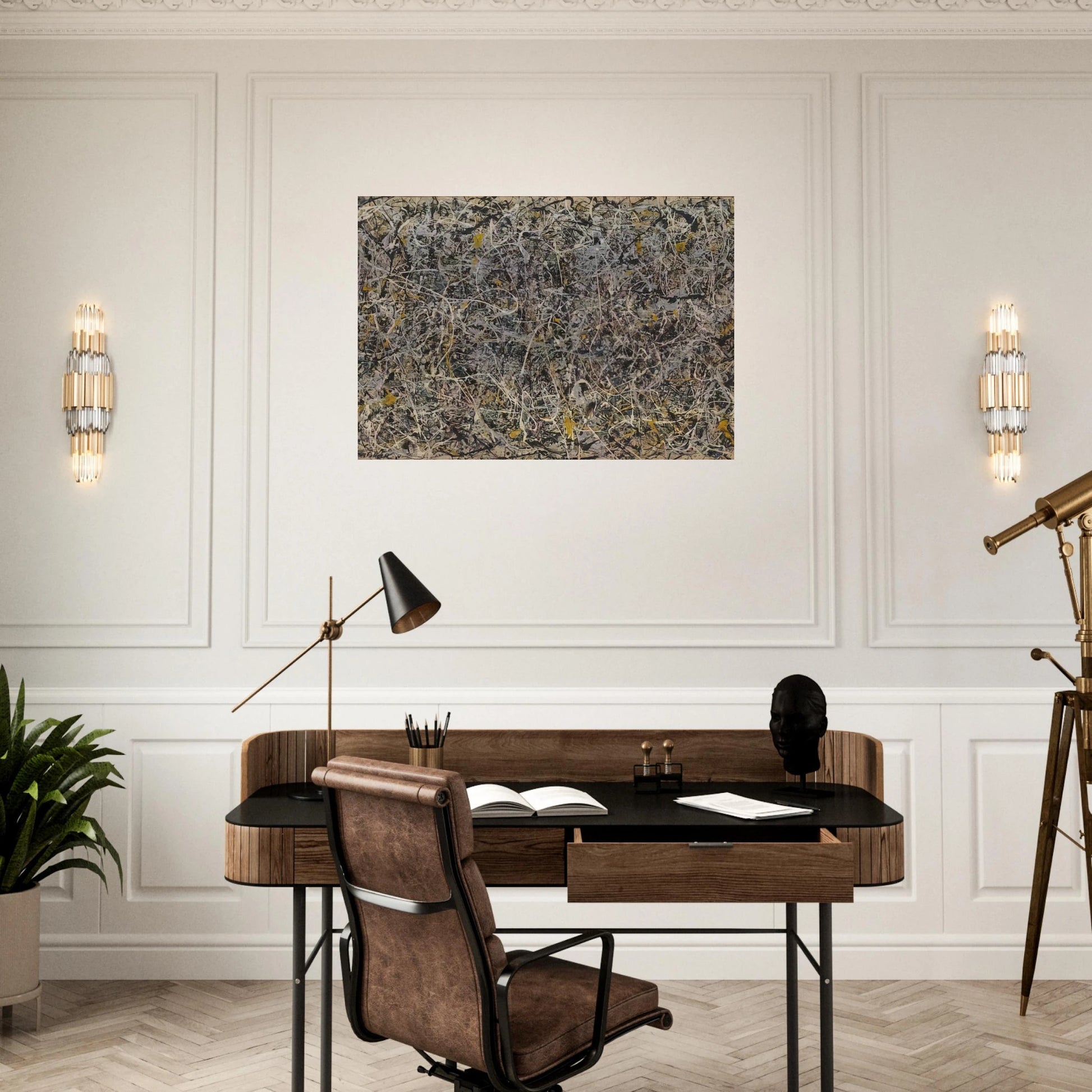 NUMBER 1 - Jackson Pollock Brushed Aluminum Print - 70x100 cm / 28x40 inches | Jackson Pollock Aluminum Print | Jackson Pollock Prints