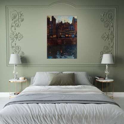 PIER OF LE HAVRE IN THE EVENING 1901 - Raoul Dufy Brushed Aluminum Print - 70x100 cm / 28x40 inches | Raoul Dufy Aluminum Print | Raoul Dufy Prints