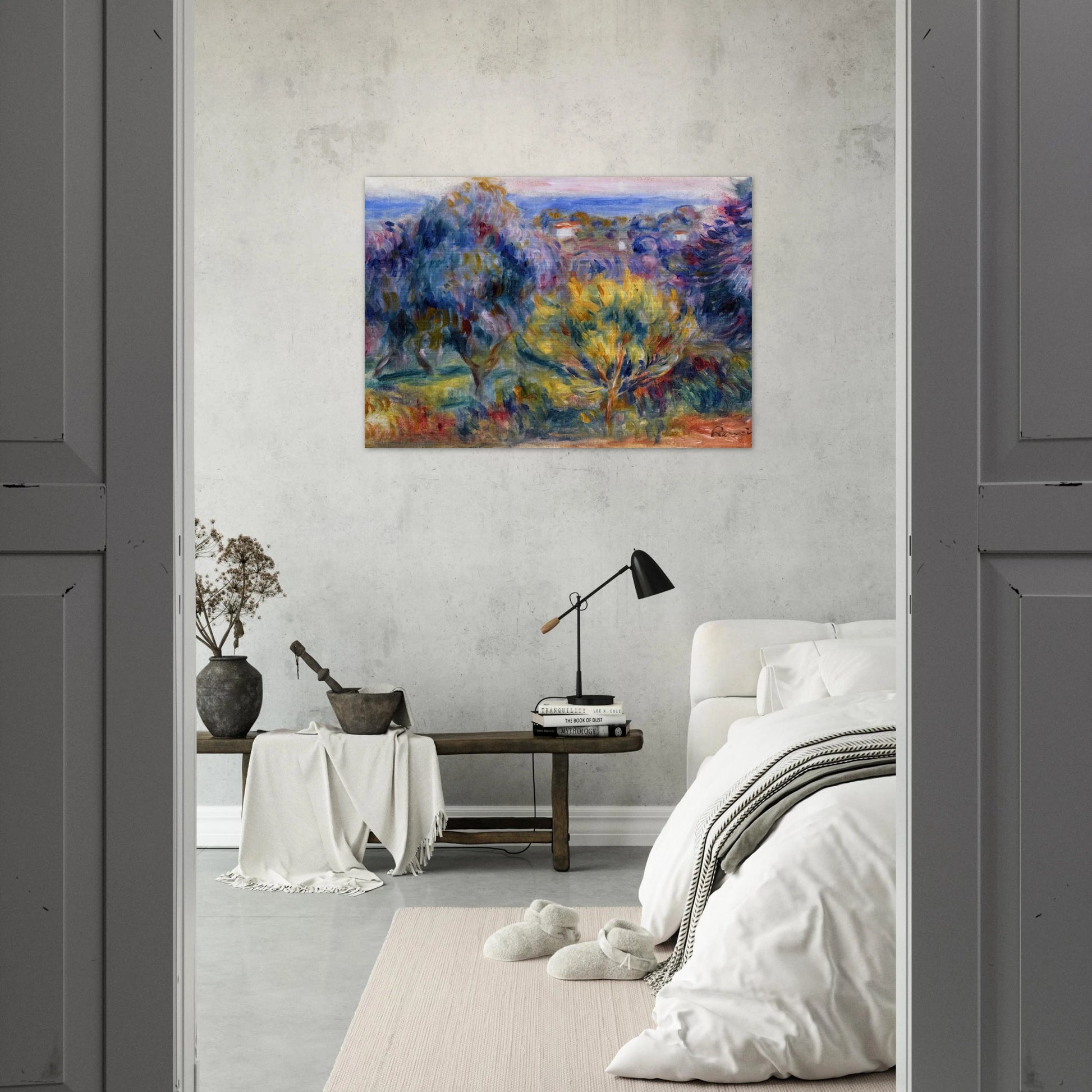 Landscape with a View of the Sea - Pierre-Auguste Renoir Brushed Aluminum Print - 70x100 cm / 28x40 inches | Pierre-Auguste Renoir Aluminum Print | Pierre-Auguste Renoir Prints