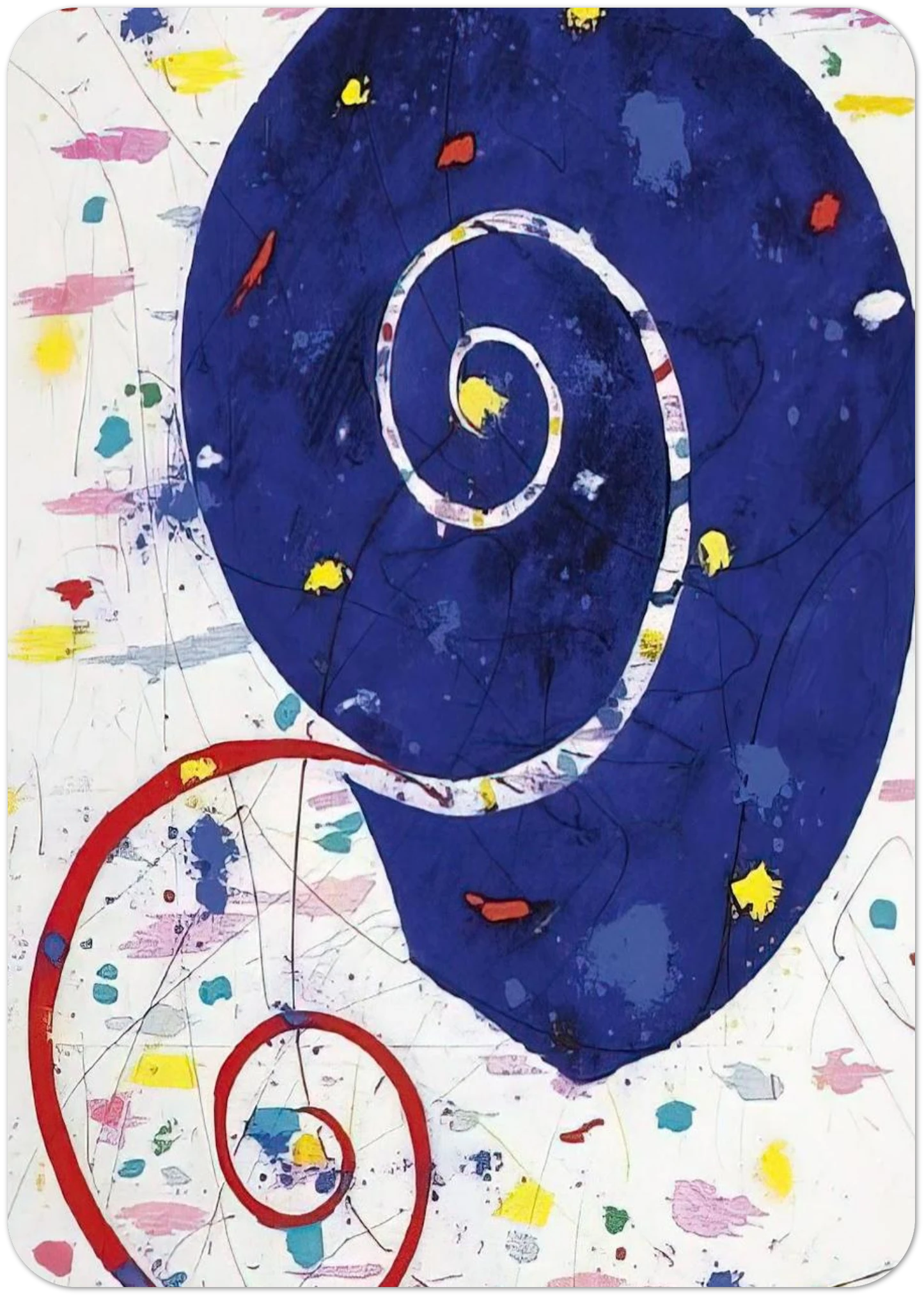 Ammonite  SFM 82-063  By Sam Francis Pack of 10 Post Cards | Sam Francis Post Cards | A6 (10.5 x 14.8 cm) - 4.1 x 5.8 inches