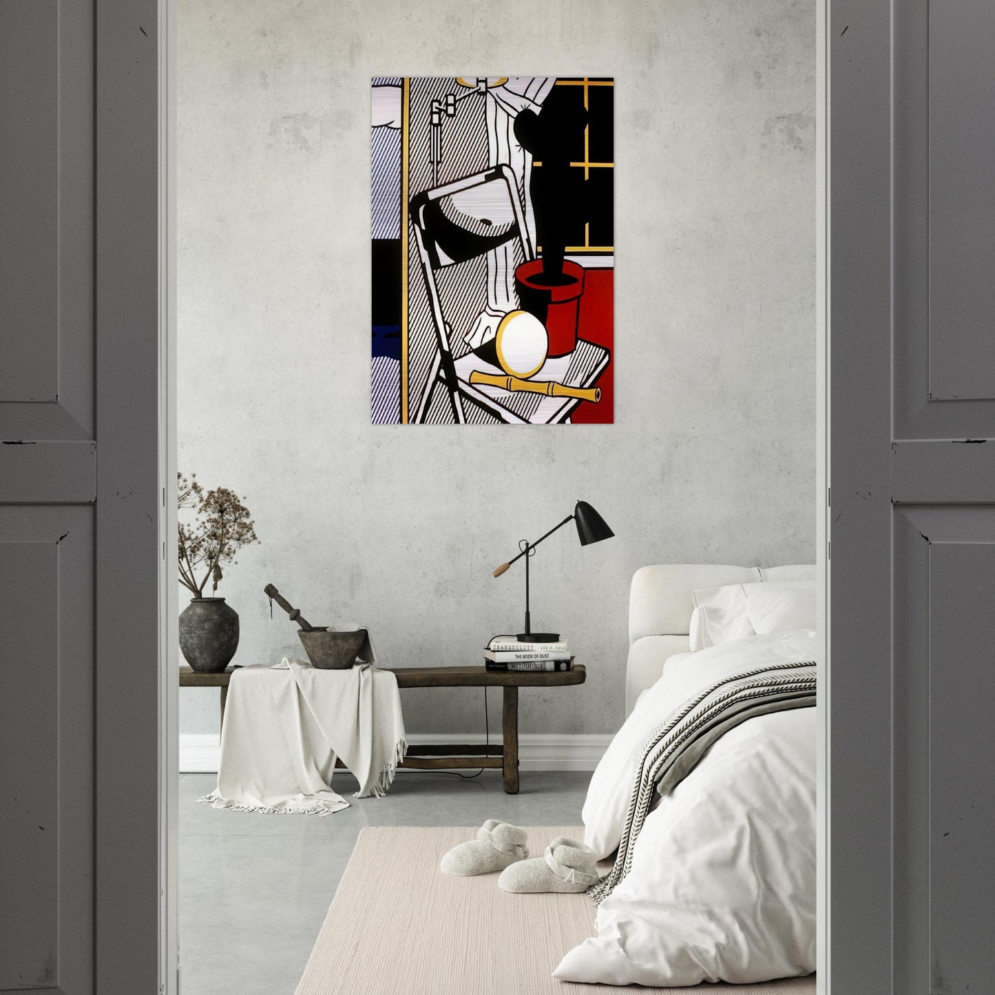INTERIOR WITH CACTUS 1978 - Roy Lichtenstein Brushed Aluminum Print - 70x100 cm / 28x40 inches | Roy Lichtenstein Aluminum Print | Roy Lichtenstein Prints