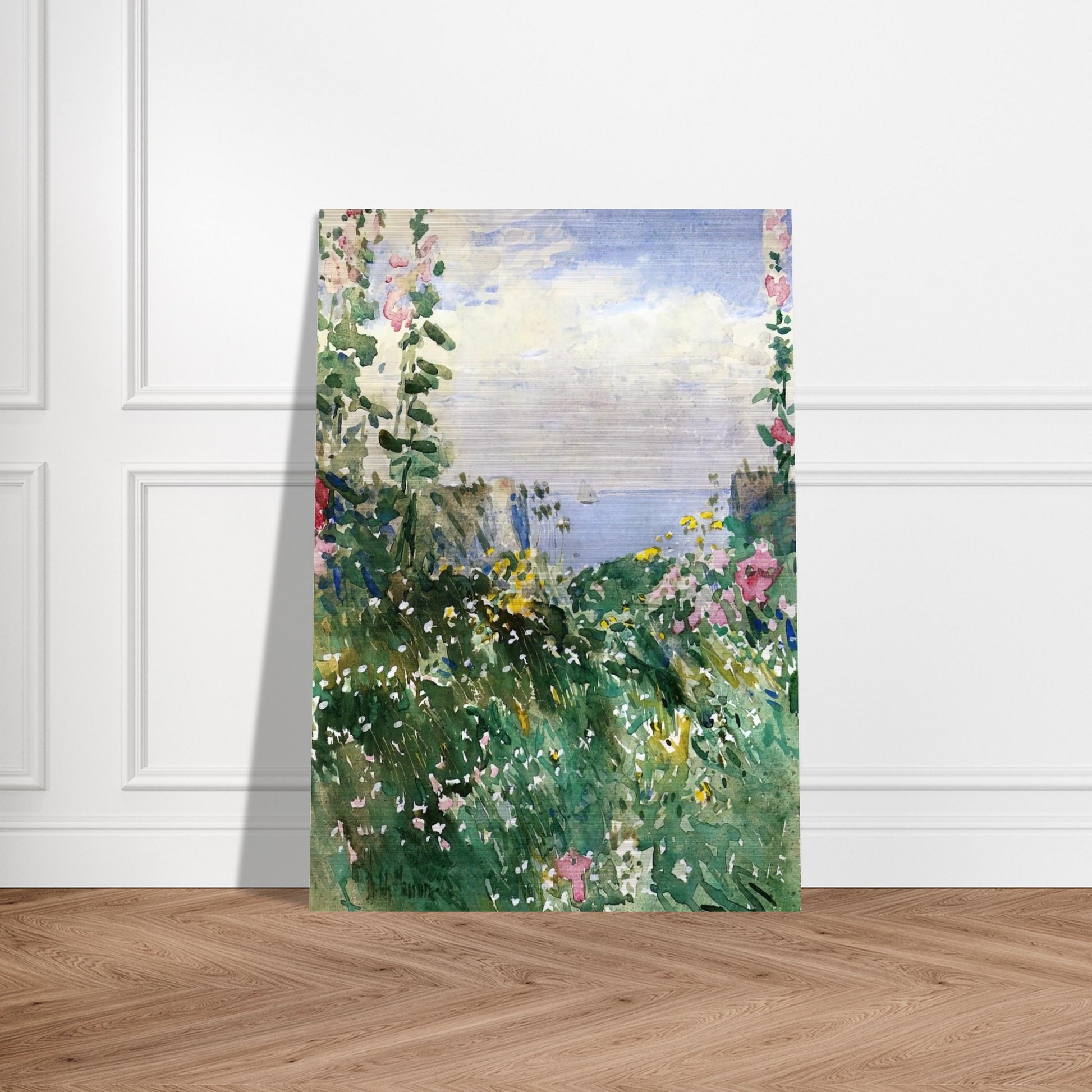 Isles of Shoals Garden, Appledore - Childe Hassam Brushed Aluminum Print - 70x100 cm / 28x40 inches | Childe Hassam Aluminum Print | Childe Hassam Prints
