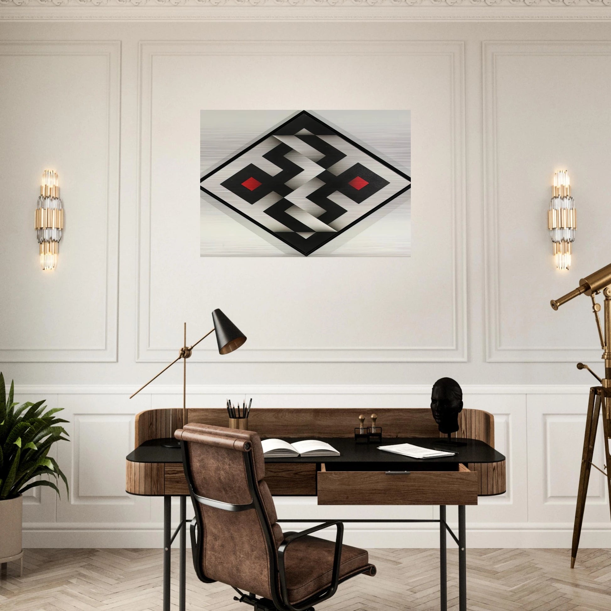 Ibawabi - 1975 - Omar Rayo Brushed Aluminum Print - 70x100 cm / 28x40 inches | Omar Rayo Aluminum Print | Omar Rayo Prints