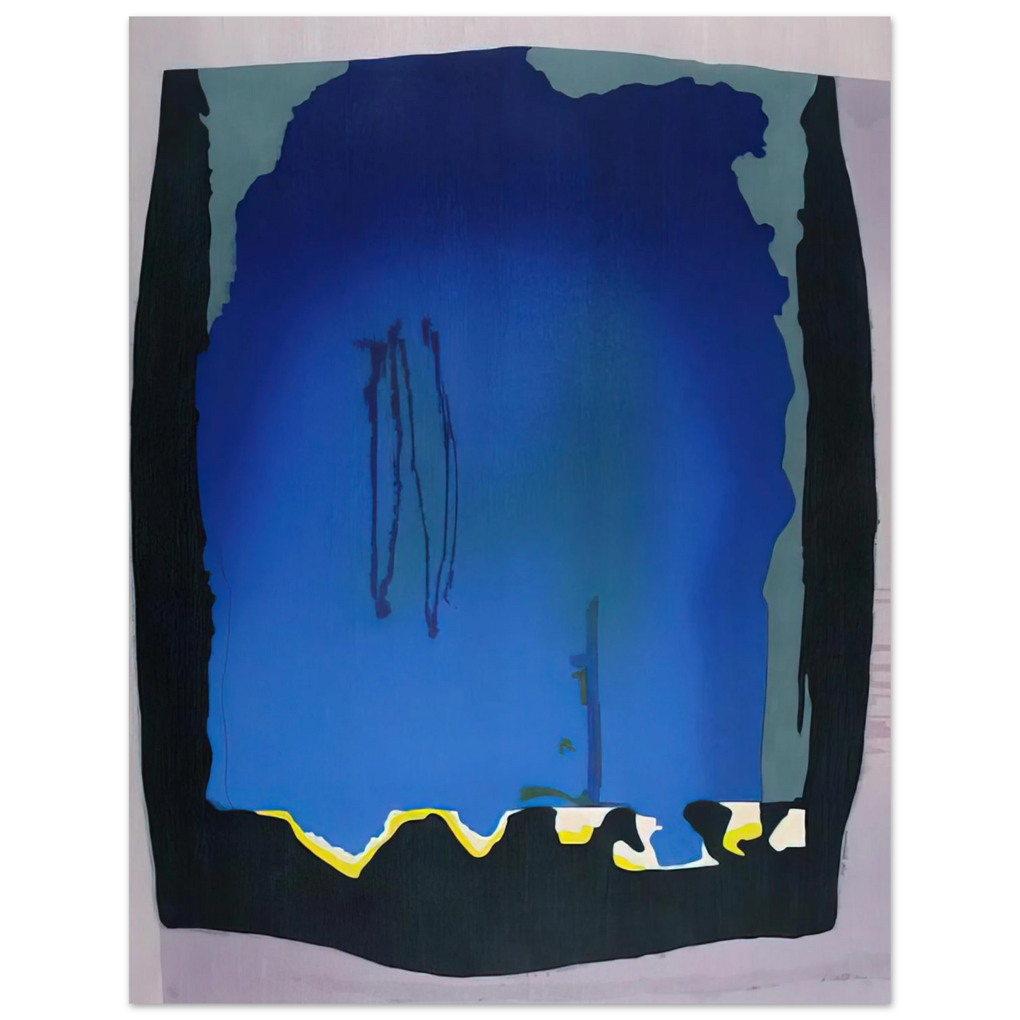 Helen Frankenthaler - Freefall - 1992 Wall art - 20x25 cm / 8x10 inches - Premium Wooden Framed Poster With Fine Art Paper-canvas - Wood frame