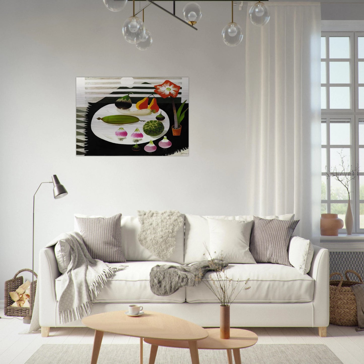 Still life with pears and onions - 1992 - Mary Fedden Brushed Aluminum Print - 70x100 cm / 28x40 inches | Mary Fedden Aluminum Print | Mary Fedden Prints