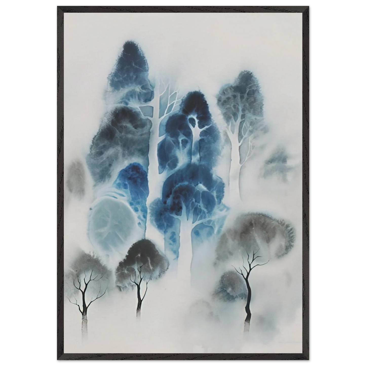 Woodland - Eyvind Earle 70x100 cm / 28x40 inches Framed Art Print – Black Wooden Frame