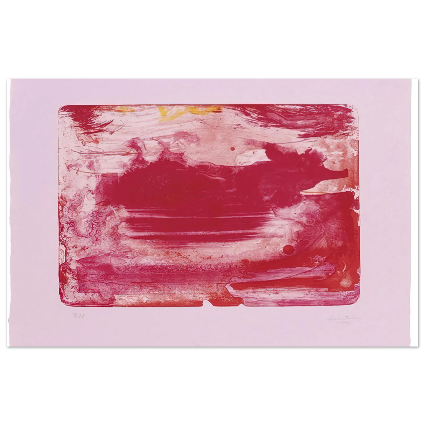 Helen Frankenthaler - The Red Sea - 1982 Wall art - 13x18 cm / 5x7 inches - Premium Wooden Framed Poster With Fine Art Paper-canvas - White frame