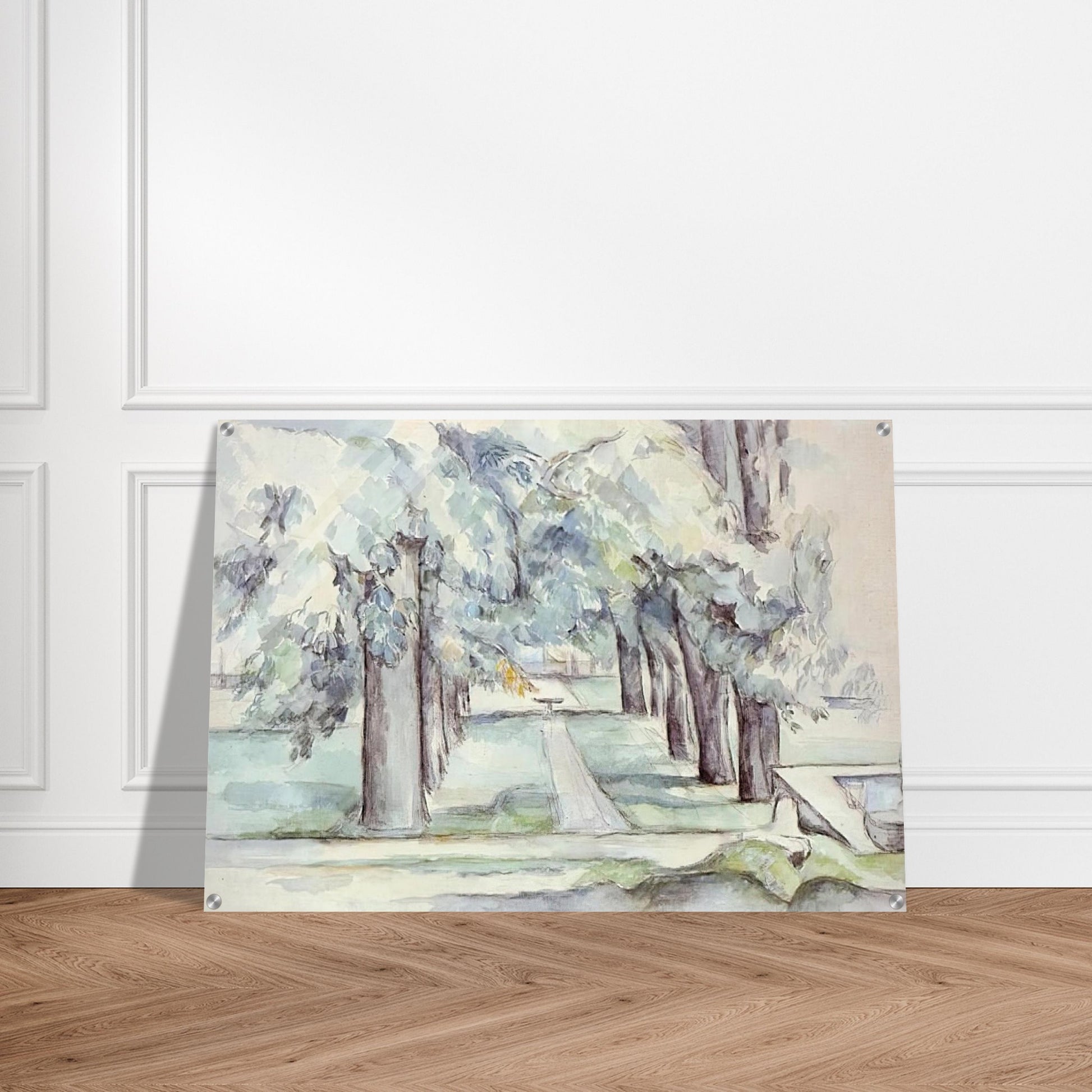 Pool and Lane of Chestnut Trees at Jas de Bouffan - Paul Cézanne Acrylic Print - 70x100 cm / 28x40″ inches