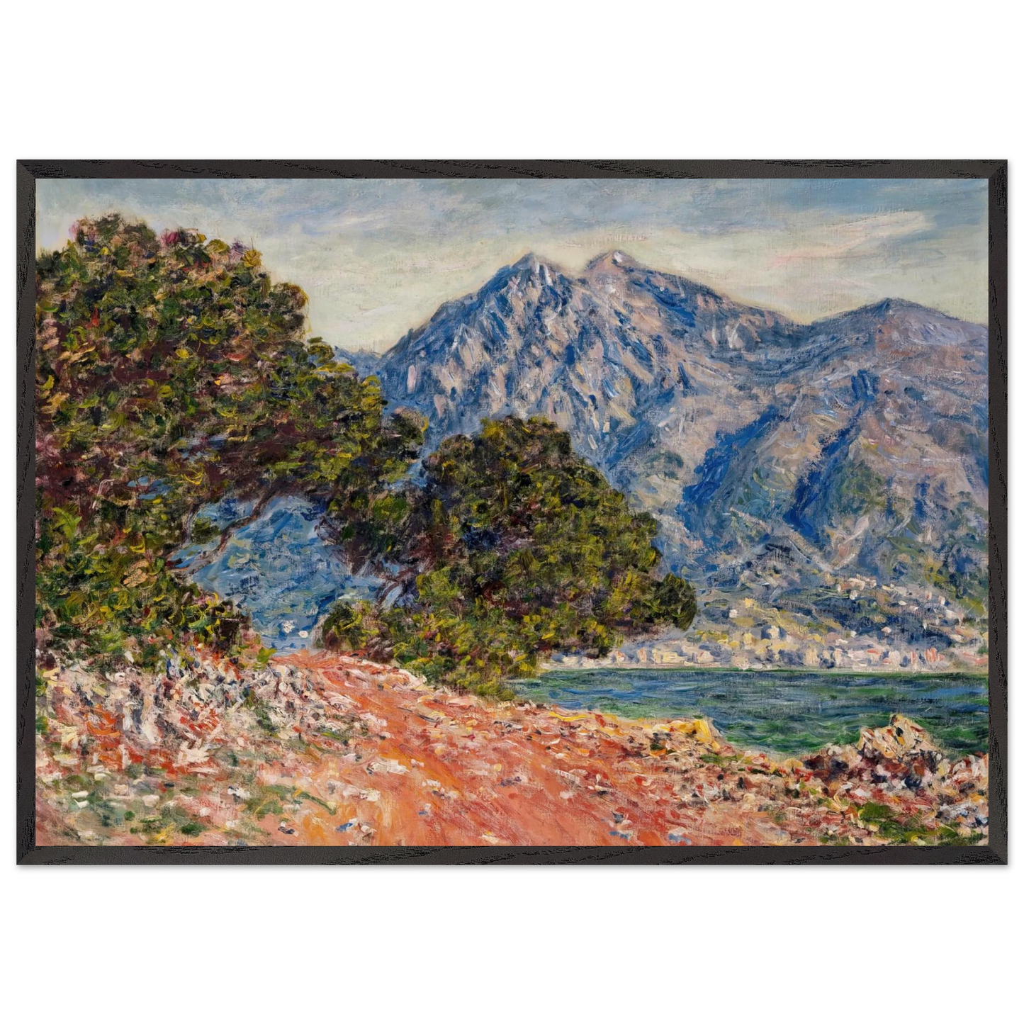 Cap Martin 2 - claude monet 70x100 cm / 28x40 inches Framed Art Print – Black Wooden Frame