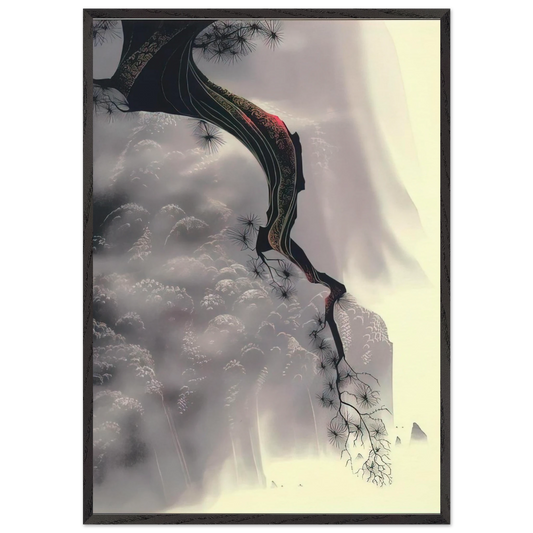 Through the Fog - Eyvind Earle 70x100 cm / 28x40 inches Framed Art Print – Black Wooden Frame