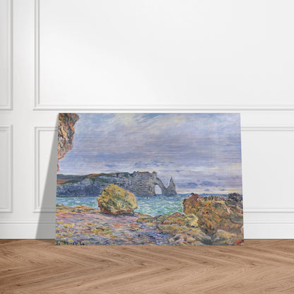 Etretat, the Beach and the Porte d'Aval - claude monet Brushed Aluminum Print - 70x100 cm / 28x40 inches | claude monet Aluminum Print | claude monet Prints