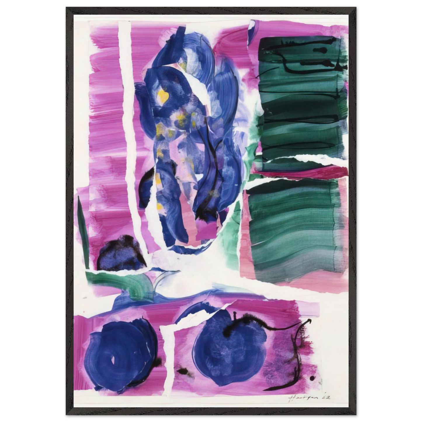 Variations I on Clarks Cove - Grace Hartigan 70x100 cm / 28x40 inches Framed Art Print – Black Wooden Frame