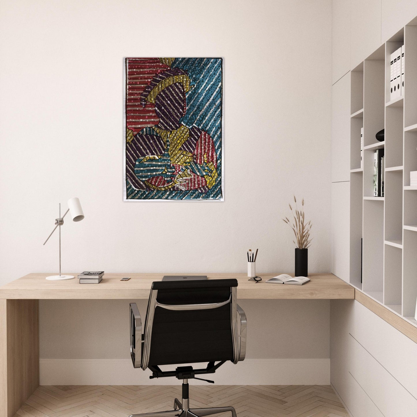 AFTER HOLBEIN - Jasper Johns Brushed Aluminum Print - 70x100 cm / 28x40 inches | Jasper Johns Aluminum Print | Jasper Johns Prints