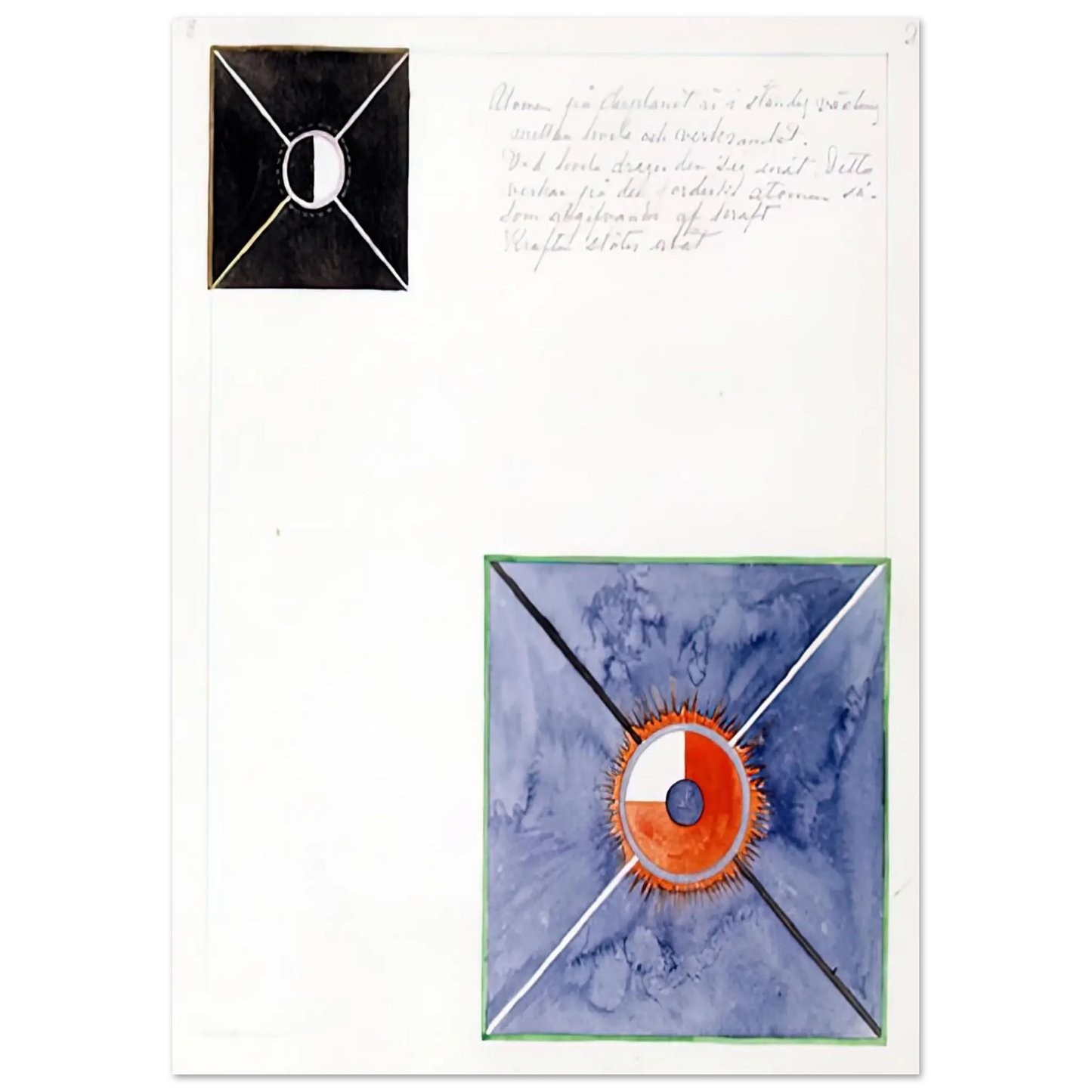 Hilma af Klint - ATOM SERIES NO 8 ATOM ON THE ETHER PLANE IS IN CONSTANT CHANGE BETWEEN REST AND ACTIVITY AT THE 1917 Wall art - 13x18 cm / 5x7 Inches - Premium Wooden Framed Poster With Fine Art Paper - Black frame