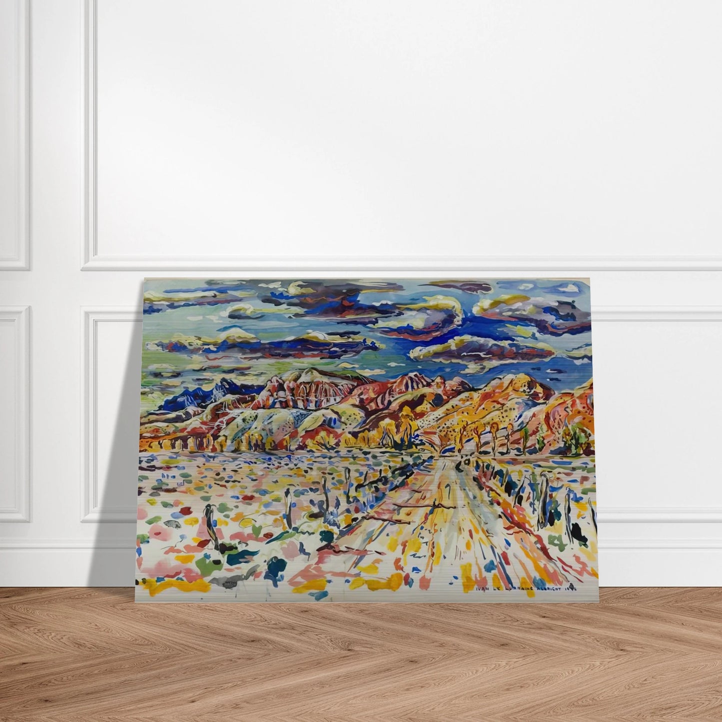 RANCH WYOMING 1946 - Ivan Albright Brushed Aluminum Print - 70x100 cm / 28x40 inches | Ivan Albright Aluminum Print | Ivan Albright Prints