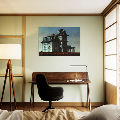 House by the Railroad - Edward Hopper Brushed Aluminum Print - 70x100 cm / 28x40 inches | Edward Hopper Aluminum Print | Edward Hopper Prints