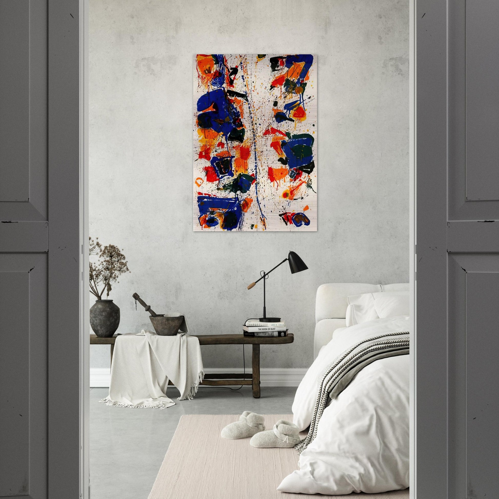 The White Line - Sam Francis Brushed Aluminum Print - 70x100 cm / 28x40 inches | Sam Francis Aluminum Print | Sam Francis Prints