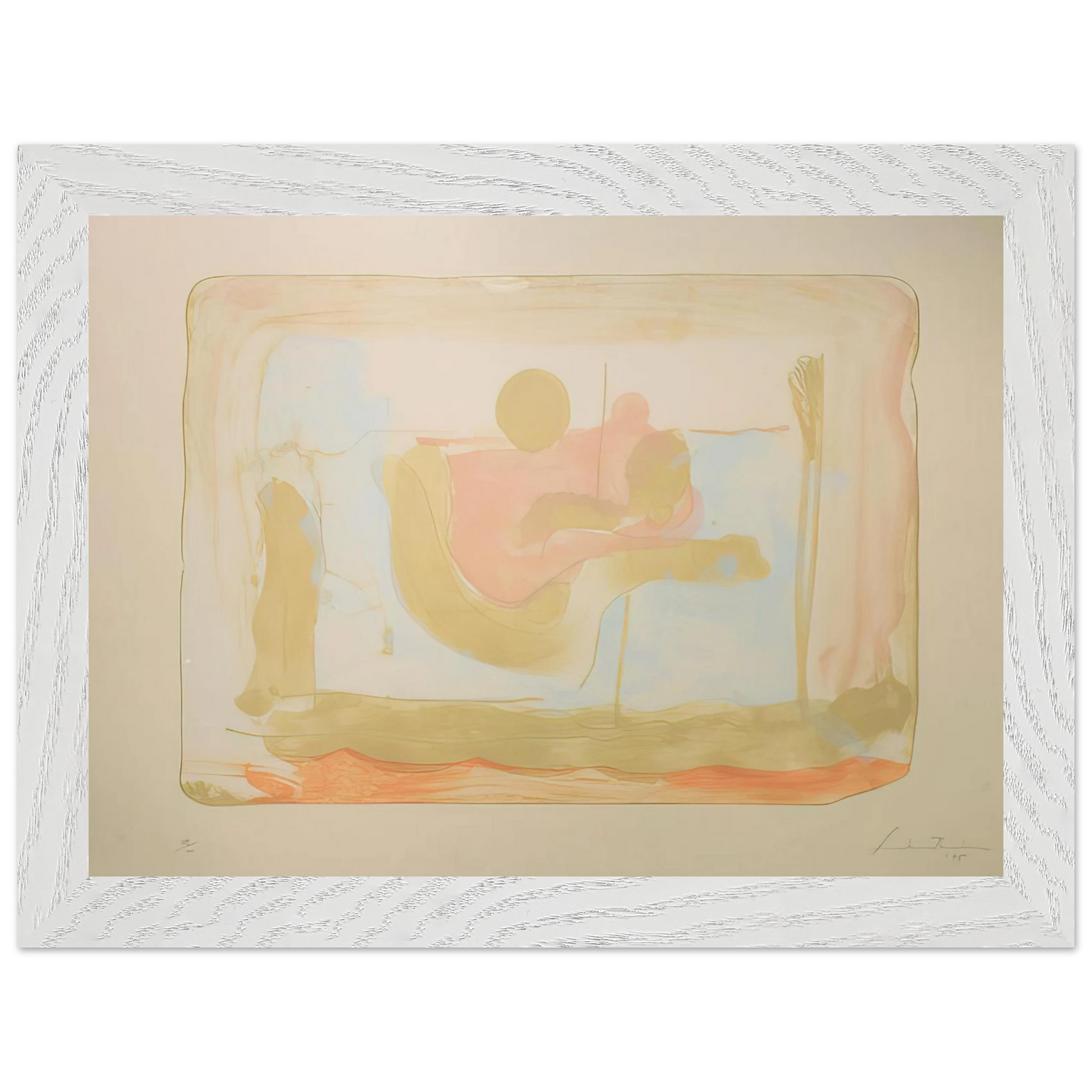 Helen Frankenthaler - Reflections I - 1995 Wall art - 13x18 cm / 5x7 inches - Premium Wooden Framed Poster With Fine Art Paper-canvas - Wood frame