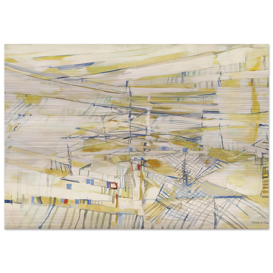 L`oranger - 1954 - Maria Helena Vieira da Silva Brushed Aluminum Print - 70x100 cm / 28x40 inches | Maria Helena Vieira da Silva Aluminum Print | Maria Helena Vieira da Silva Prints