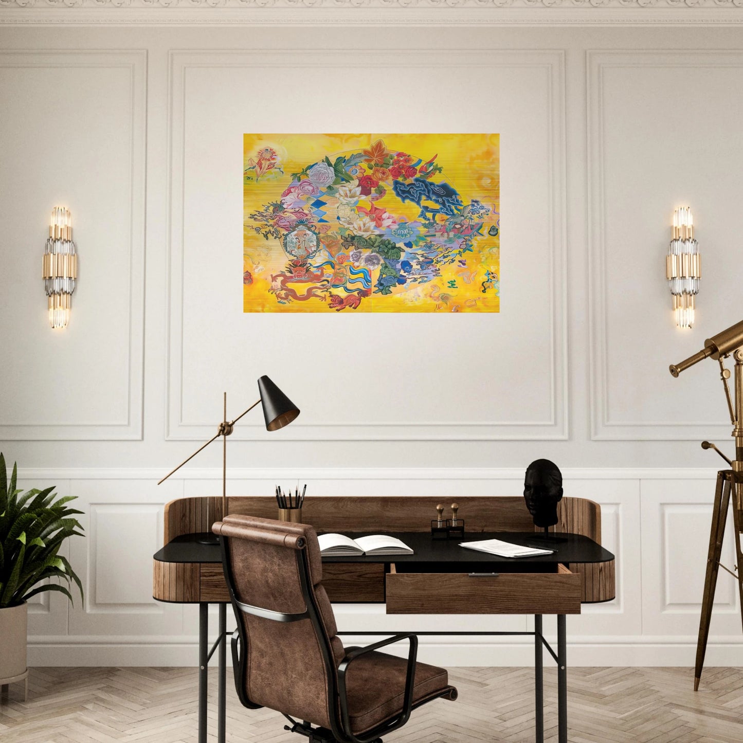 Asian Rendezvous - PD Pattern and Decoration - Miriam Schapiro Brushed Aluminum Print - 70x100 cm / 28x40 inches | Miriam Schapiro Aluminum Print | Miriam Schapiro Prints