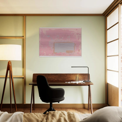 Grey  Blue on Pink - 1971 - John Hoyland Brushed Aluminum Print - 70x100 cm / 28x40 inches | John Hoyland Aluminum Print | John Hoyland Prints