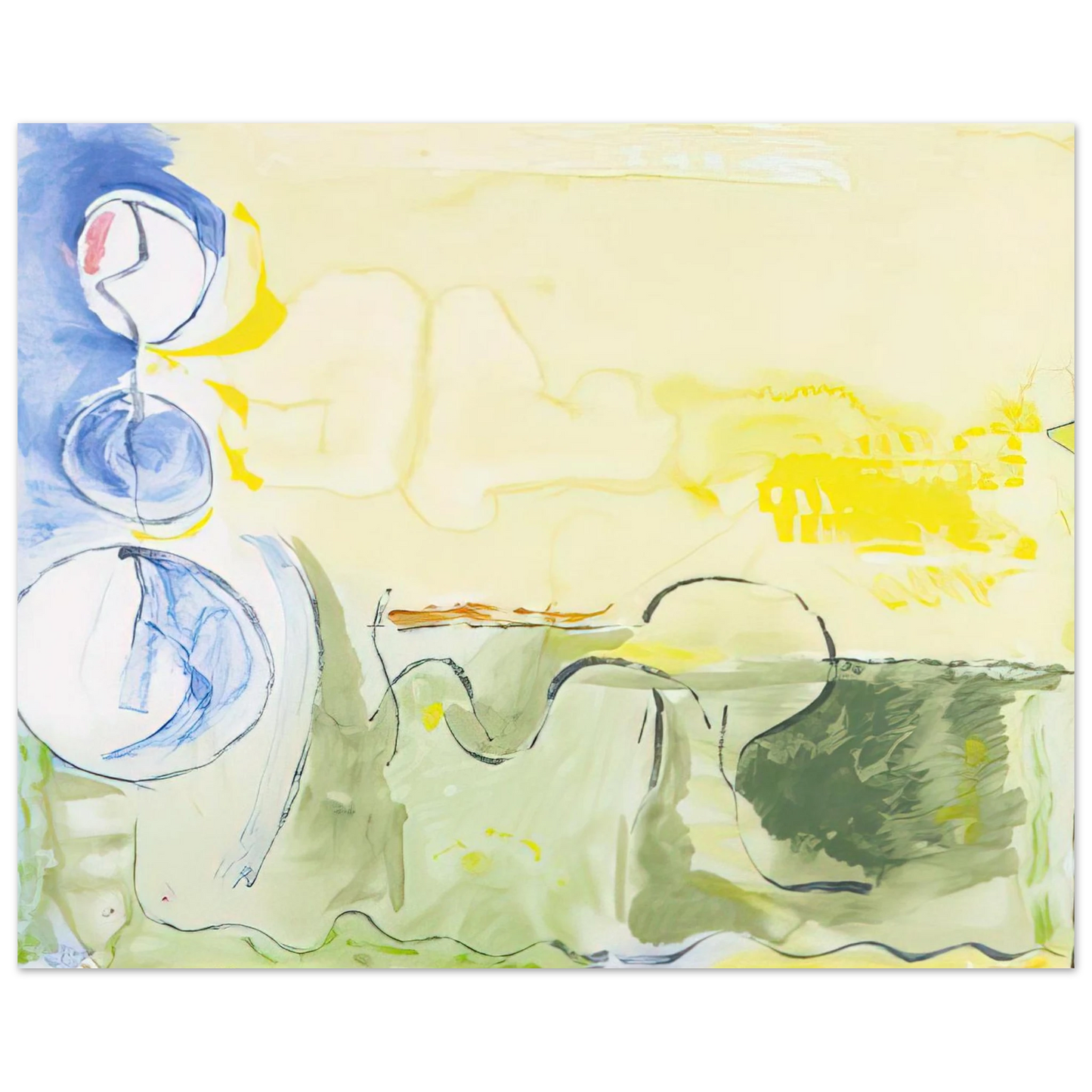 Helen Frankenthaler - Flotilla - 2006 Wall art - 50x50 cm / 20x20 inches - Premium Wooden Framed Poster With Fine Art Paper-canvas - Wood frame