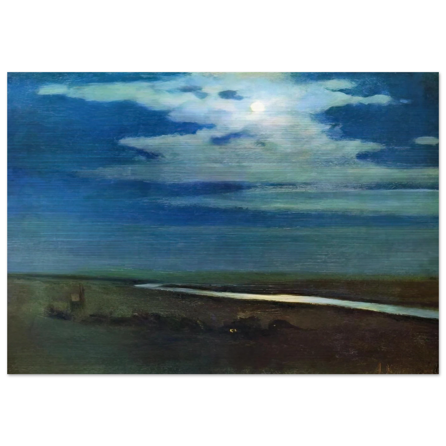 Night - Arkhyp Kuindzhi Brushed Aluminum Print - 70x100 cm / 28x40 inches | Arkhyp Kuindzhi Aluminum Print | Arkhyp Kuindzhi Prints