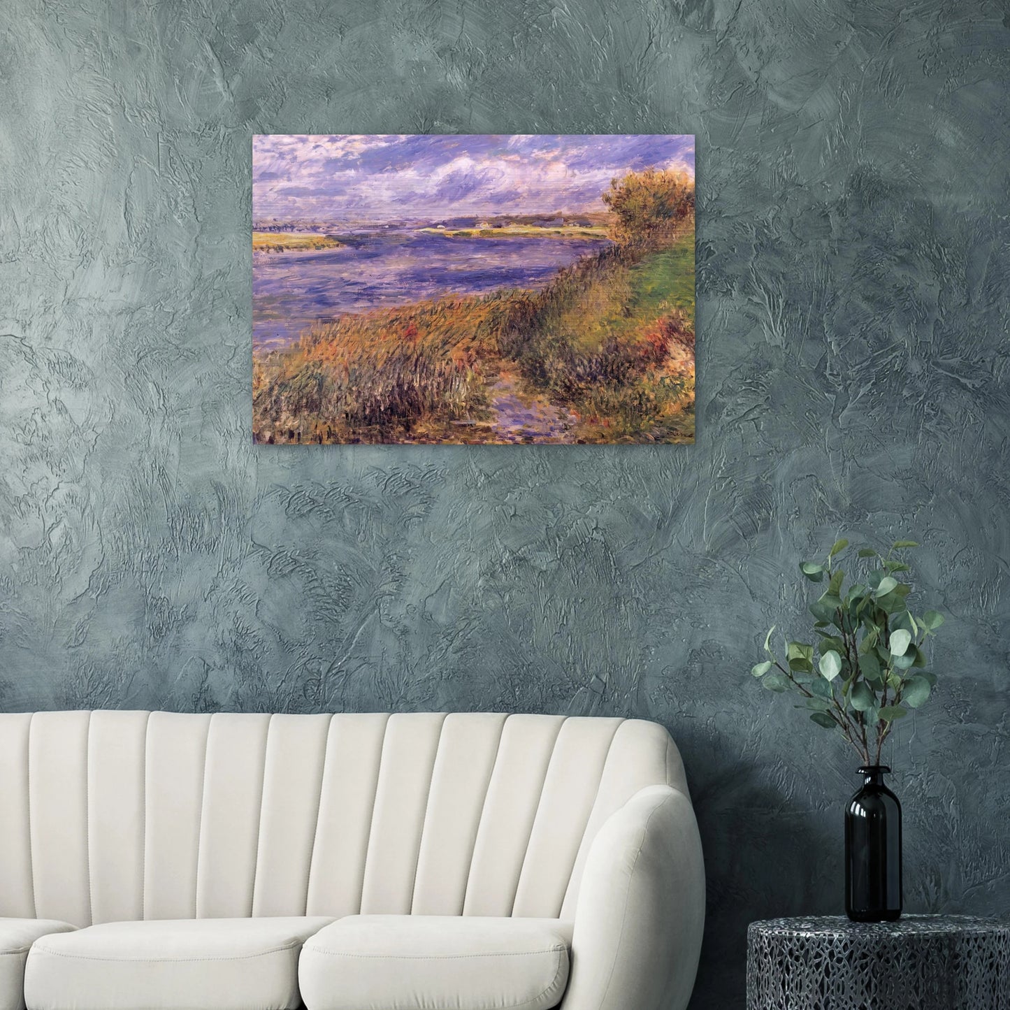 Banks of the Seine at Champrosay - Pierre-Auguste Renoir Brushed Aluminum Print - 70x100 cm / 28x40 inches | Pierre-Auguste Renoir Aluminum Print | Pierre-Auguste Renoir Prints