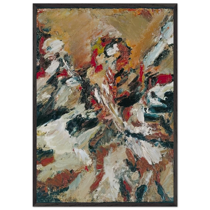 STUDY AFTER TITIAN I - Frank Auerbach 70x100 cm / 28x40 inches Framed Art Print – Black Wooden Frame