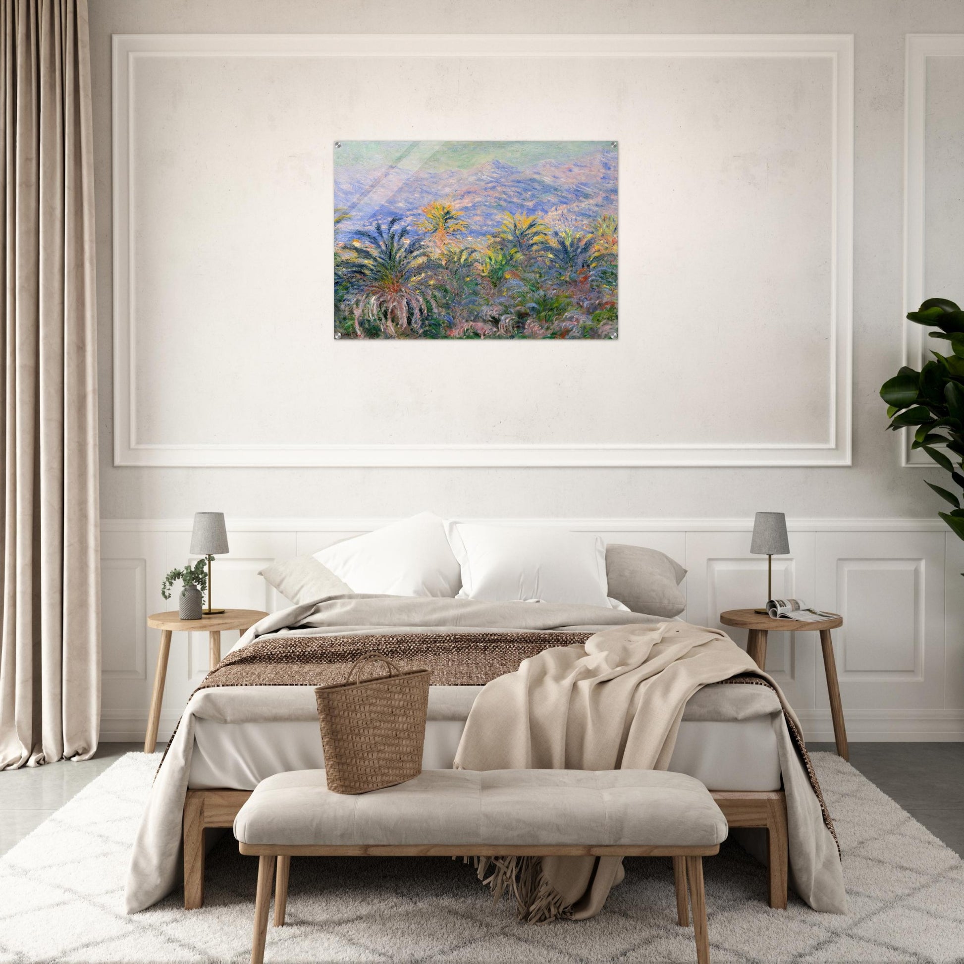 Palm Trees at Bordighera - claude monet Acrylic Print - 70x100 cm / 28x40″ inches