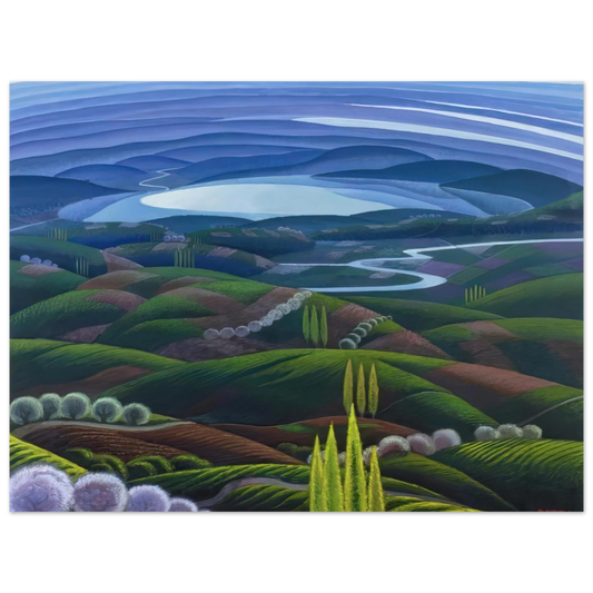 Gerardo Dottori - Umbria primavera - 1945  75x100 cm / 30x40inches Fine Art Poster