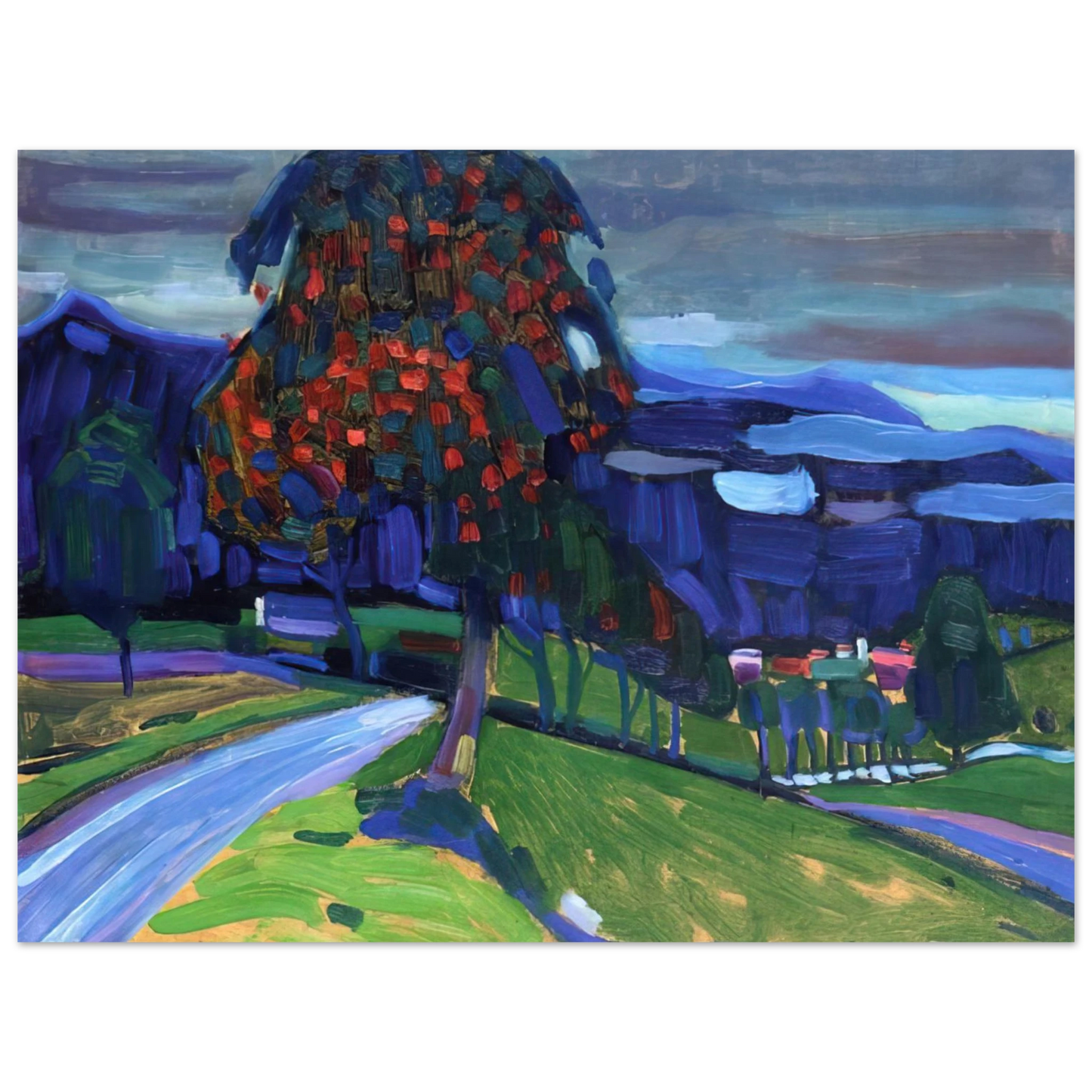 Wassily Kandinsky - AUTUMN IN MURNAU 1908  75x100 cm / 30x40inches Fine Art Poster