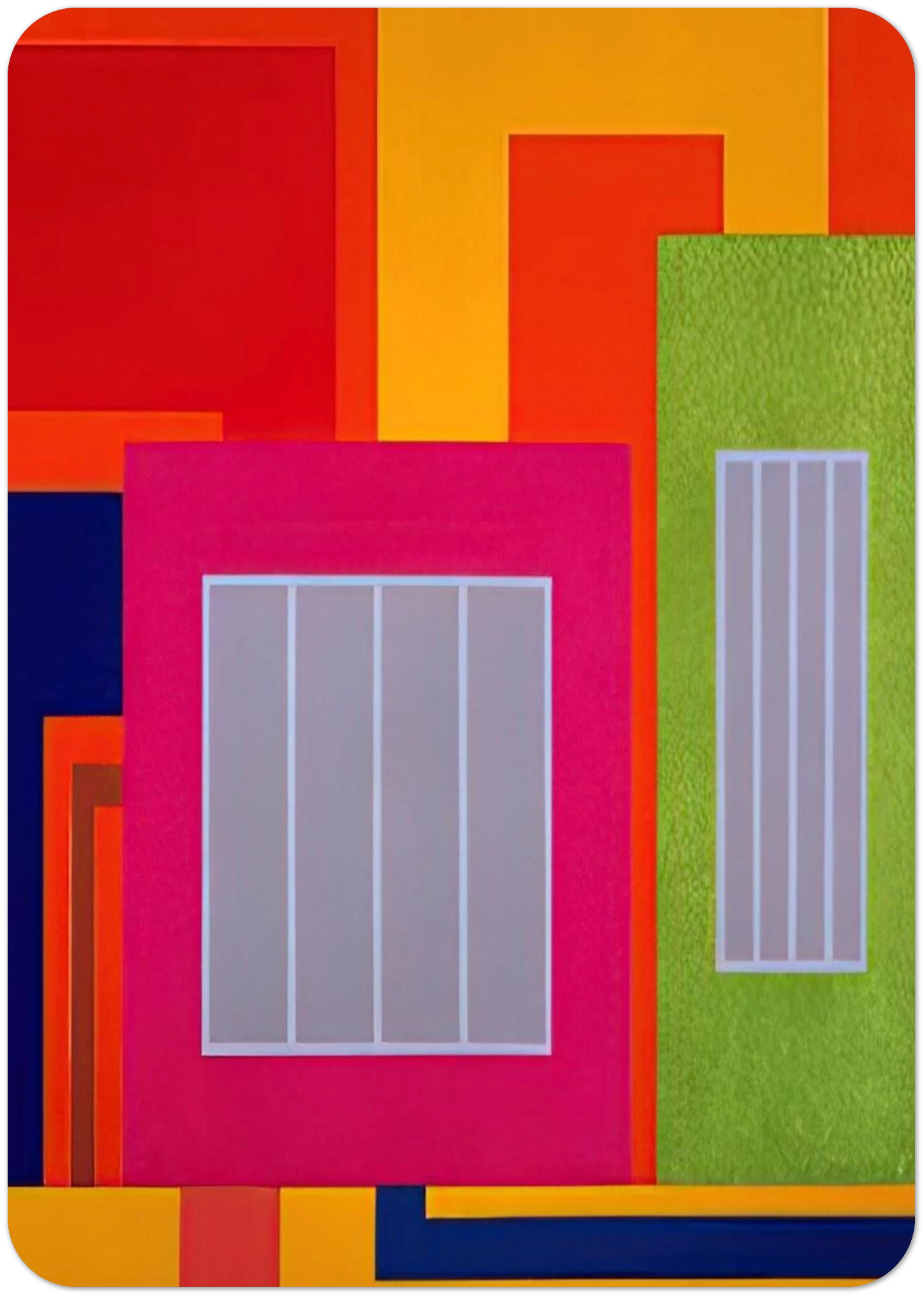 Joy Pop - 1998 By Peter Halley Pack of 10 Post Cards | Peter Halley Post Cards | A6 (10.5 x 14.8 cm) - 4.1 x 5.8 inches