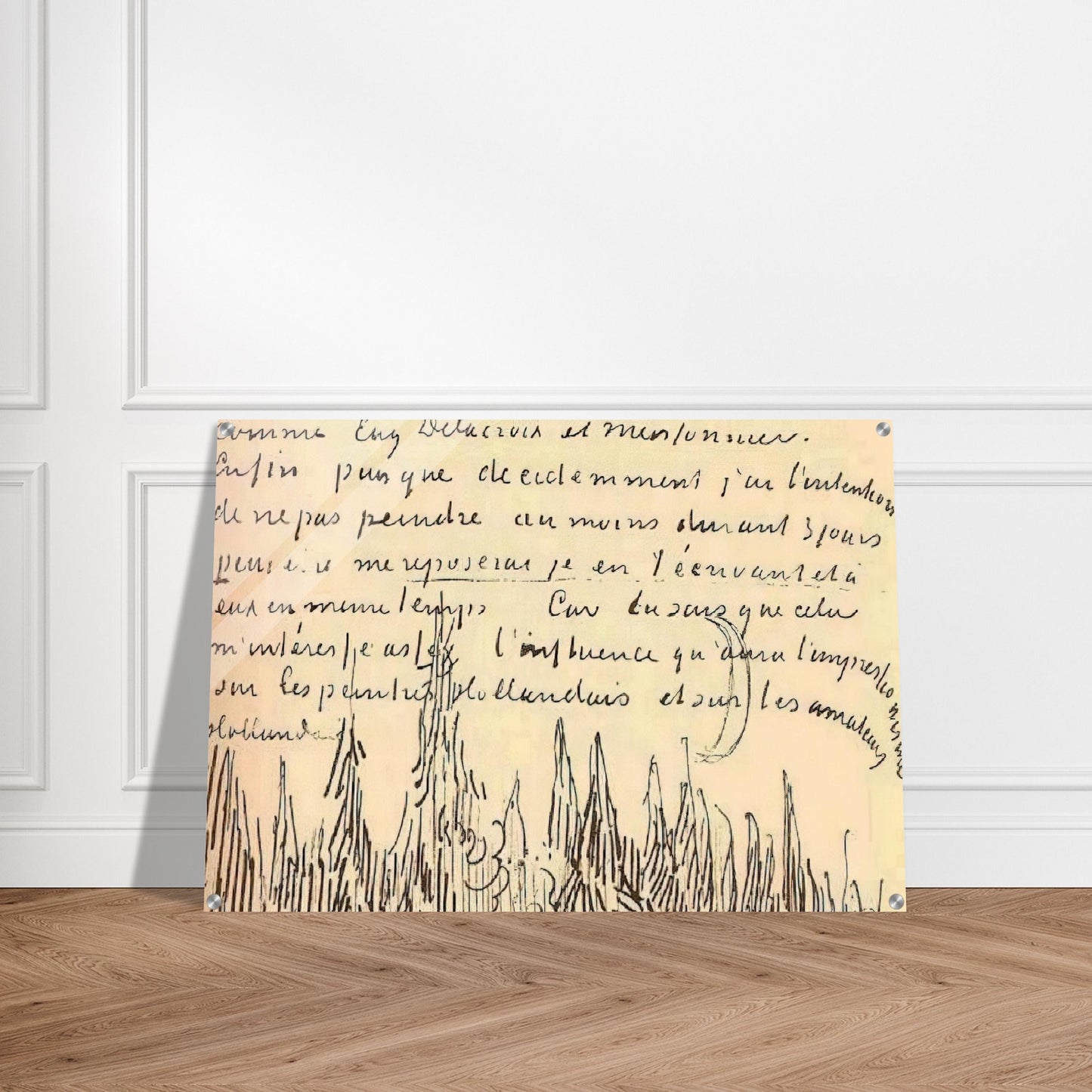 A Lane of Cypresses with a Couple Walking - Vincent van Gogh Acrylic Print - 70x100 cm / 28x40″ inches | Vincent van Gogh Wall Art | Vincent van Gogh Prints