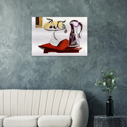 Still life with lemon and jug - Pablo Picasso Brushed Aluminum Print - 70x100 cm / 28x40 inches | Pablo Picasso Aluminum Print | Pablo Picasso Prints