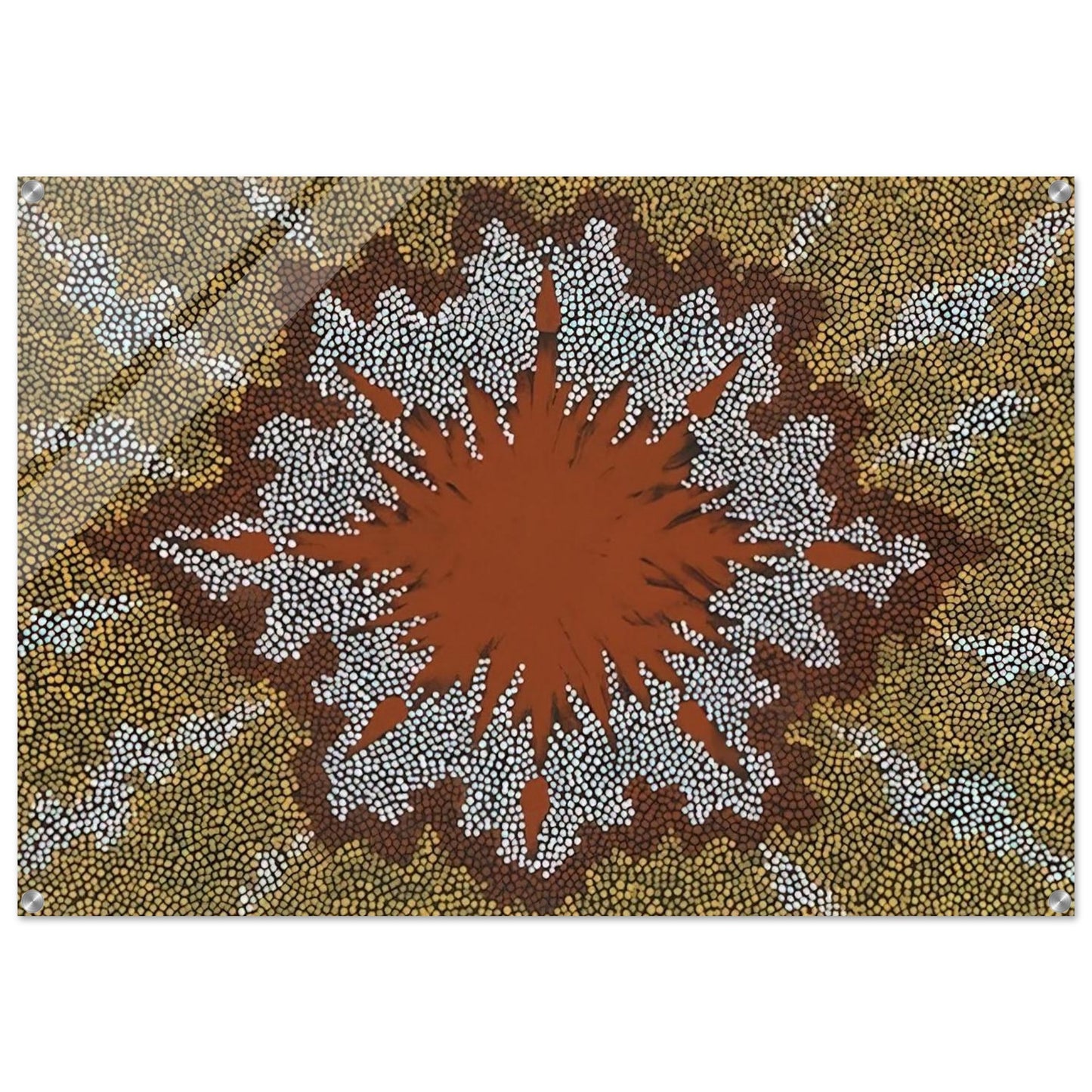 Fire Dreaming - 1994 - Clifford Possum Tjapaltjarri Acrylic Print - 70x100 cm / 28x40″ inches
